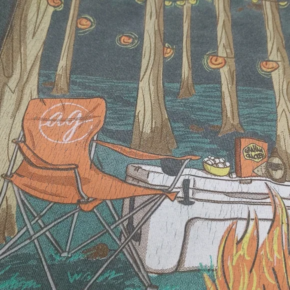 Anna Grace Outdoor Camping Themed Long Sleeve Green T-Shirt Size Medium - Picture 6 of 9